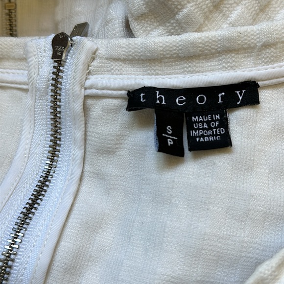 New Theory Hesha waffle knit gingham textured boxy structured cropped blouse top - Picture 15 of 16